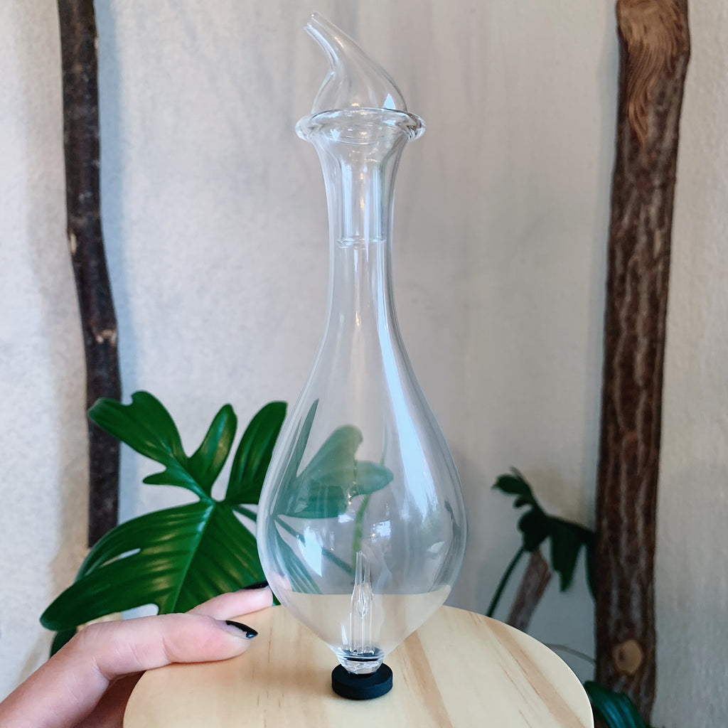 Wood & Hand-Blown Glass Essential Oil Diffuser