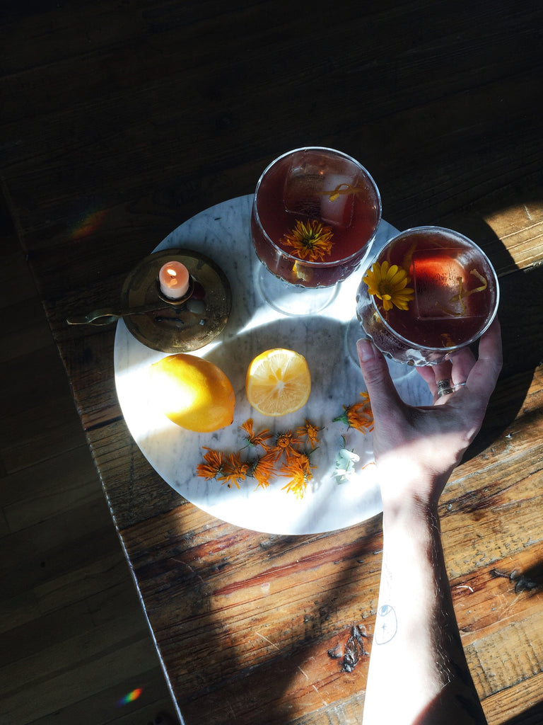 Elderberry Syrup Cocktail/Mocktail