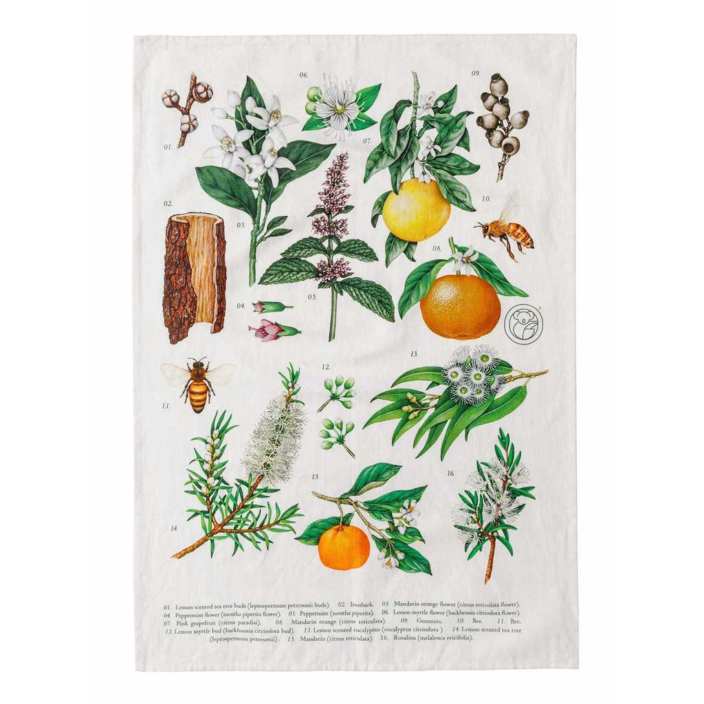 Linen & Cotton Terra Botanical Tea Towel
